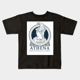 Athena, Goddess of wisdom, slayer of deadlines Kids T-Shirt